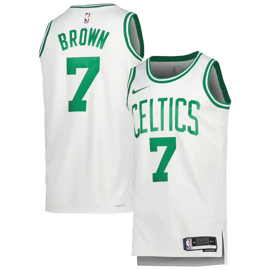 Men Boston Celtics #7 Jaylen Brown Nike White Association Edition 2022-23 Swingman NBA Jersey